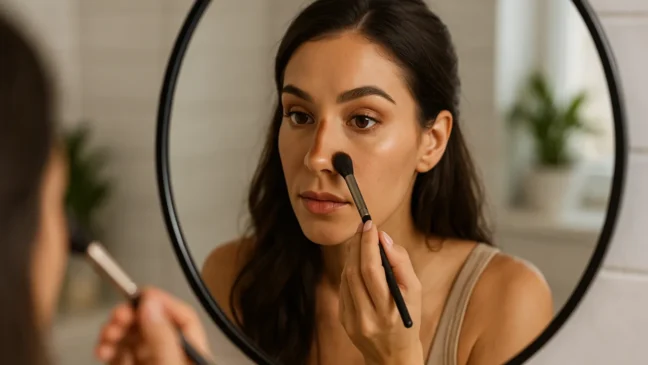 Como disfarçar nariz largo com truque de contorno que afina instantaneamente