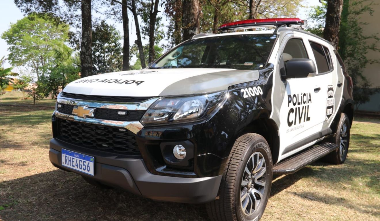 Viatura da Polícia Civil; corporação prendeu homem suspeito de abusar da enteada