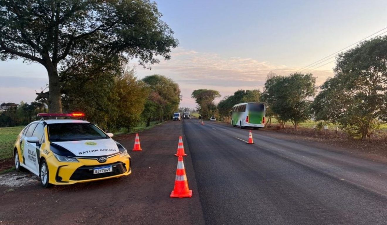 Local em que PRE parou motorista que transportava crianças em ônibus escolar