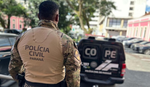 Agente da Polícia Civil; Corporação prendeu líder da quadrilha que tentou roubo em banco na Grande Curitiba