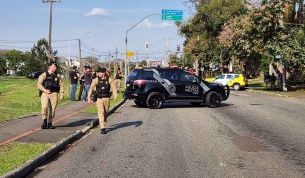 Local em que suspeito foi baleado e morto por PM's em Curitiba; vídeo mostou momento do incidente