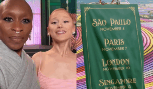 Imagem de Ariana Grande e Cynthia Erivo.