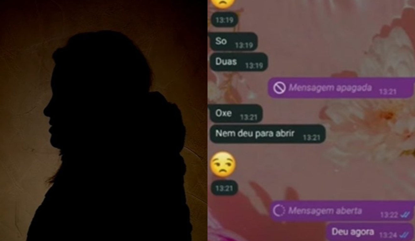 Assessora da Câmara de Vereadores que foi exonerada e mensagens trocadas em montagem