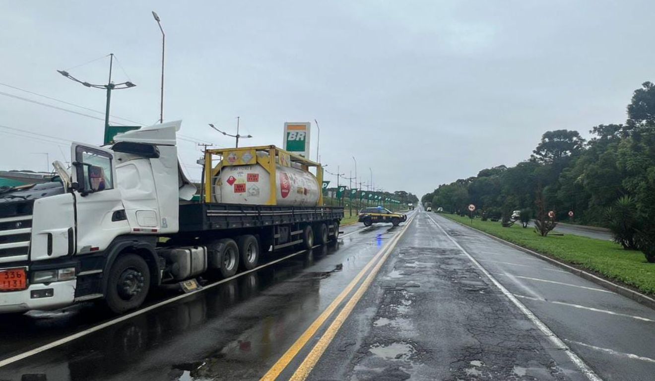 local onde aconteceu o acidente entre caminhões e matou um bebê