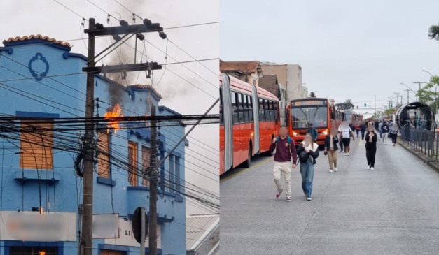 local onde a canaleta foi bloqueada devido ao incêndio