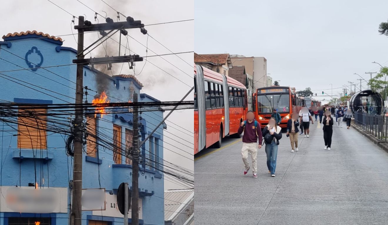 local onde a canaleta foi bloqueada devido ao incêndio