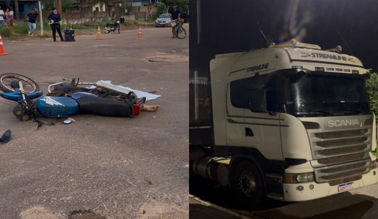 Criança morreu em acidente de moto e caminhão no Mato Grosso 