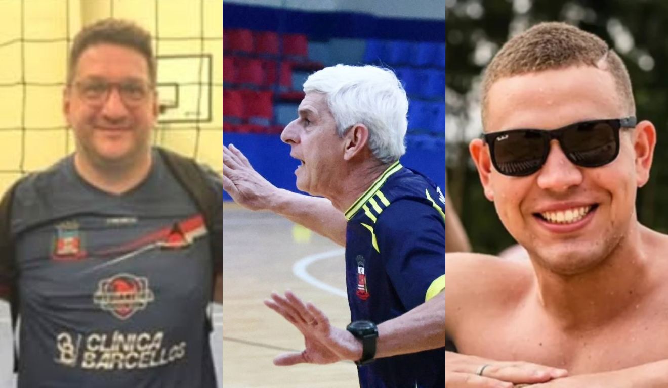 colagem com fotos de profissionais do vôlei vítimas de acidentes de trânsito no paraná