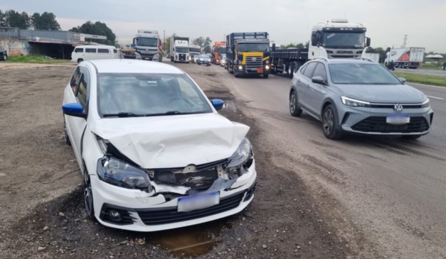 local onde aconteceu o engavetamento no Contorno Sul