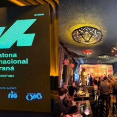 Convidados no Taj Bar, em evento que marca o lançamento da Maratona Internacional do Paraná