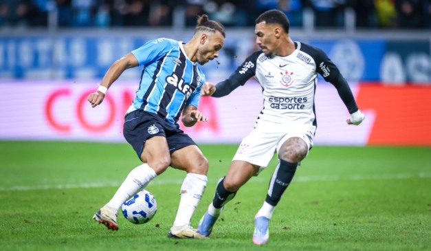 No primeiro turno Grêmio e Corinthians ficaram no empate em 1x1. (Foto: Lucas Uebel/Grêmio)