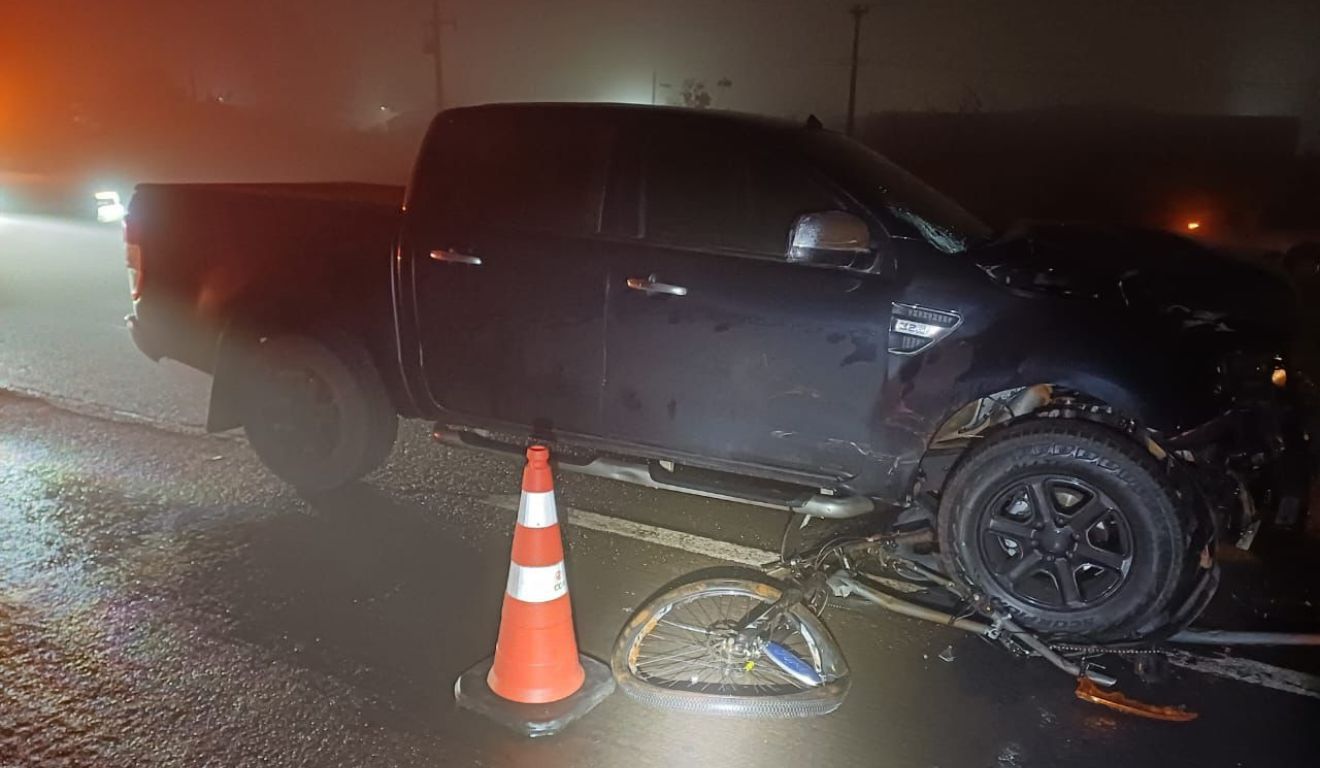 local onde o homem de bicicleta foi atropelado