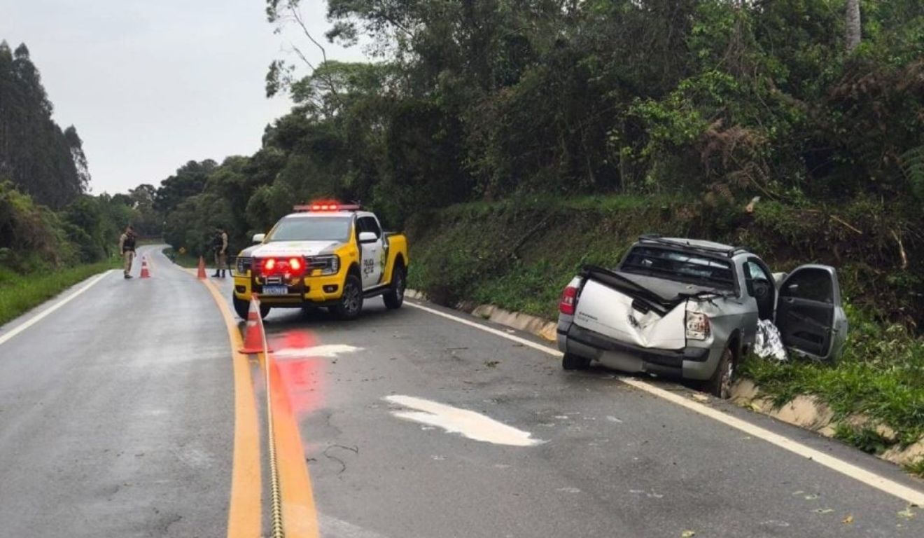 local do acidente onde o homem que sequestrou o idoso morreu