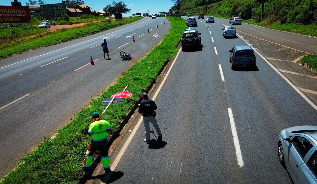 local onde o idoso morreu no acidente na BR-376