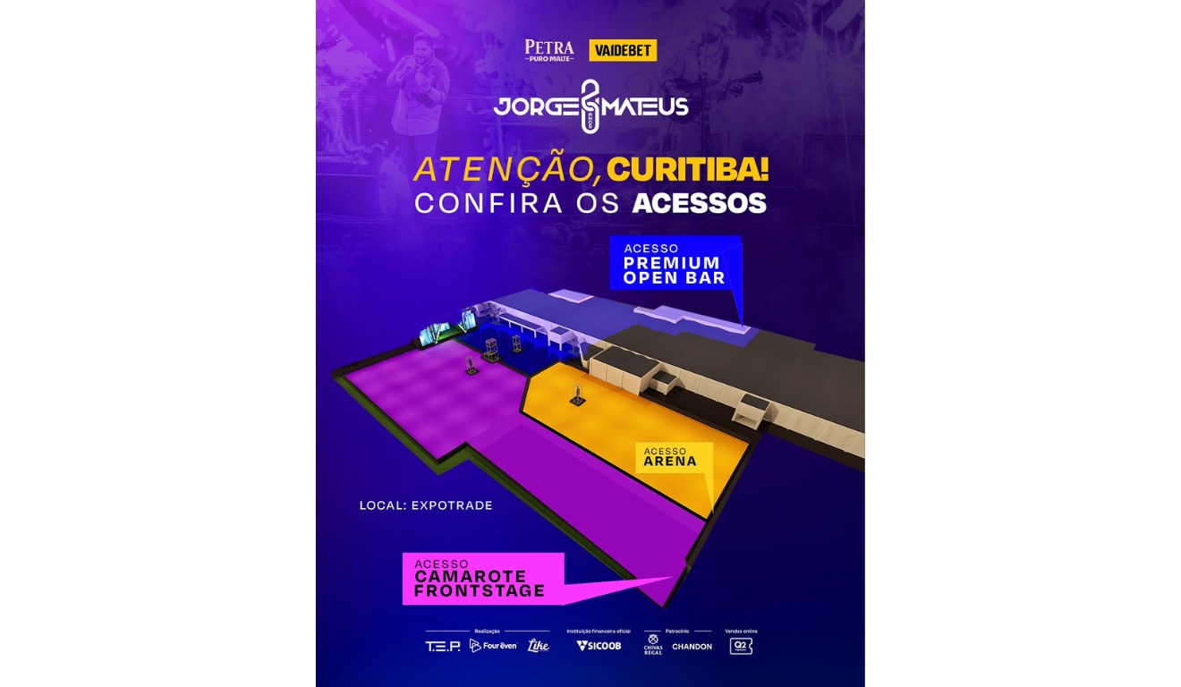 Mapa do show Jorge e Mateus.