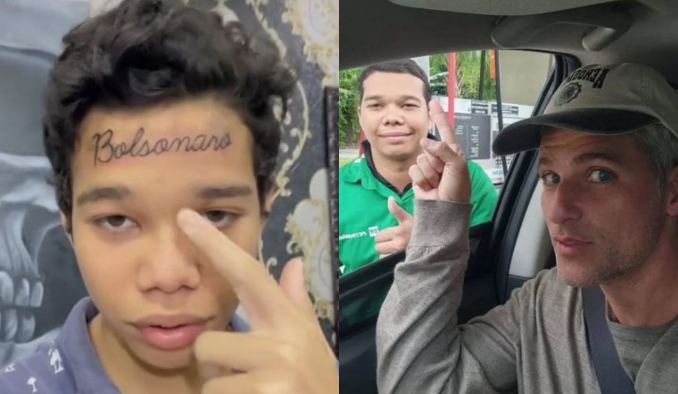 Jovem que tatuou o nome de Bolsonaro na testa