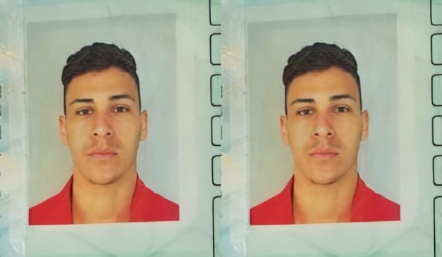 colagem com foto 3x4 de jovem que morreu em sarandi em um acidente de carro