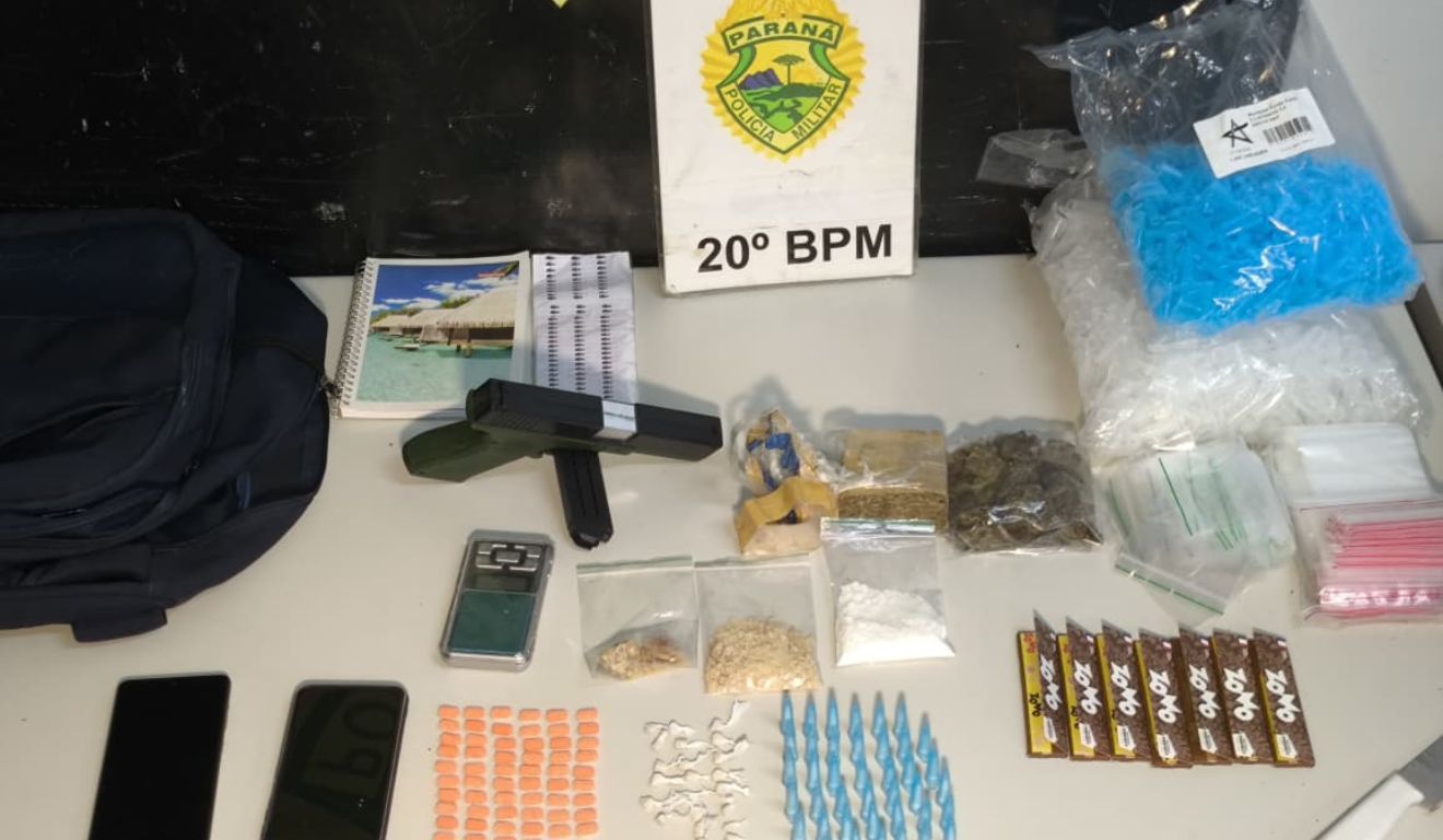 drogas encontradas com o jovem preso por tráfico