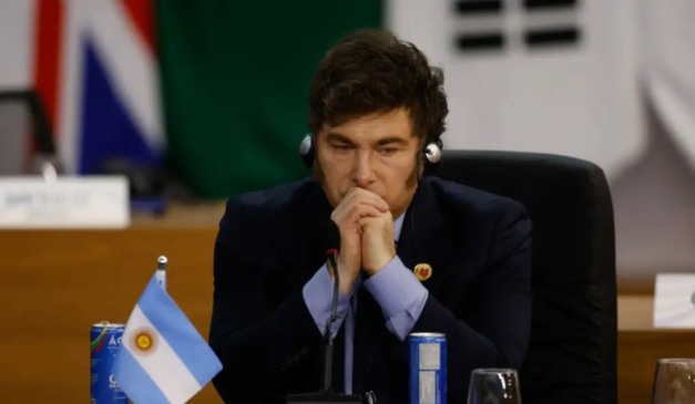 Foto do presidente argentino Javier Milei