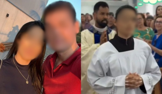 Jovem ao lado do ex-noivo