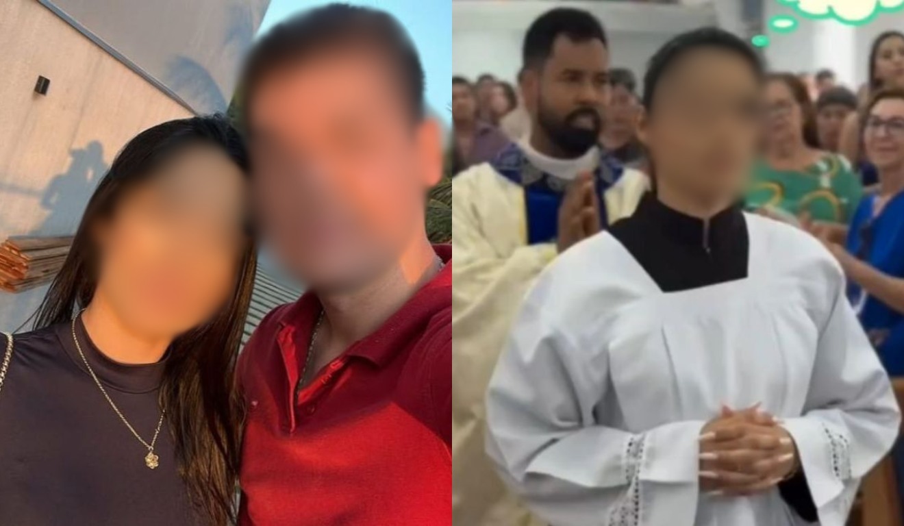 Jovem ao lado do ex-noivo