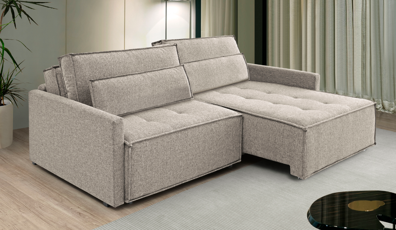 Realeza Plus: sofá cinza da icea móveis