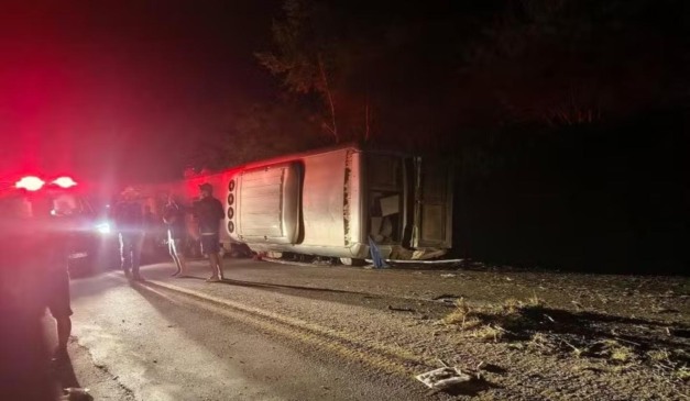 Ônibus após acidente