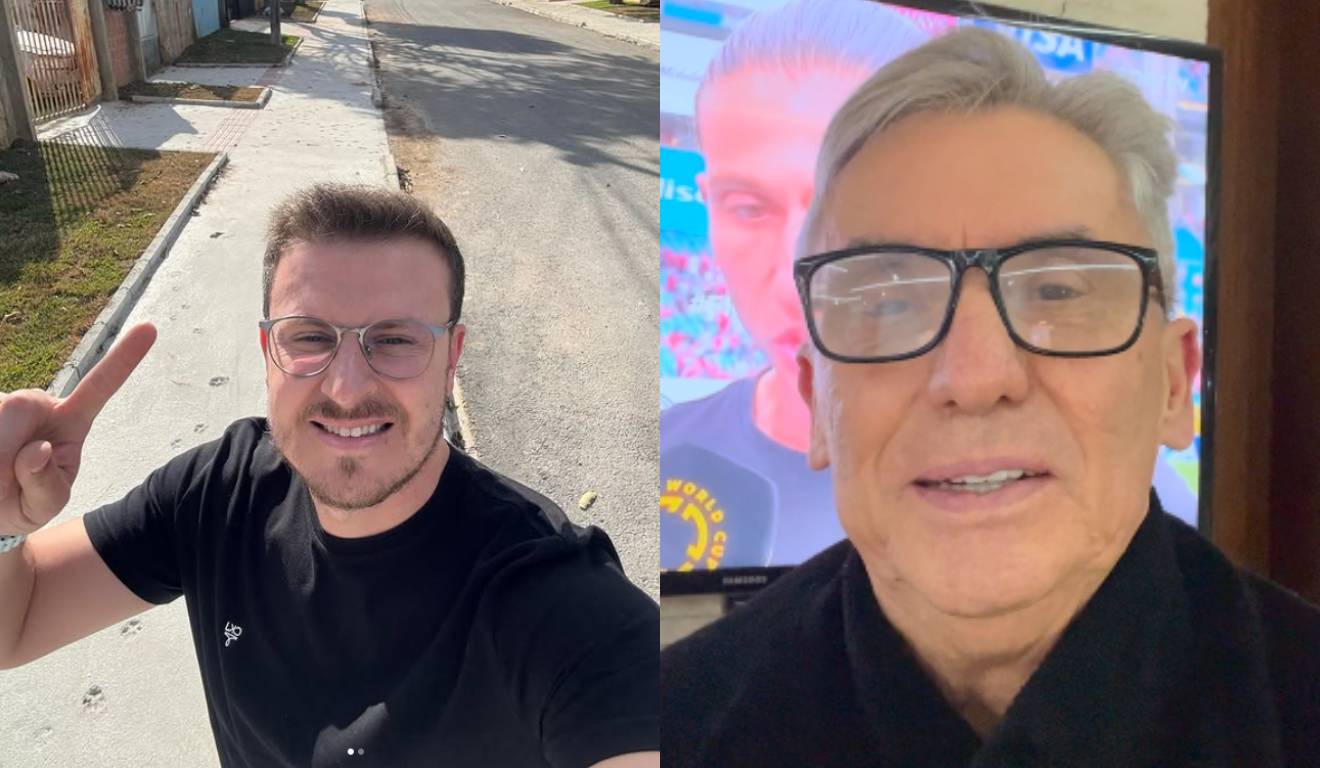 Investigados da operação em Fazenda Rio Grande. Marcos Marcondes de um lado e Abrilino do outro