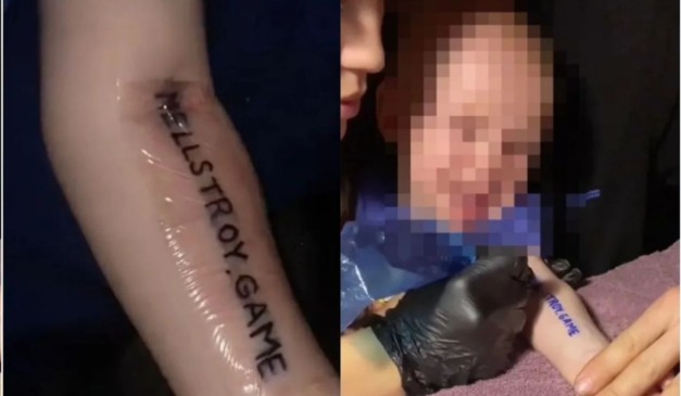 pais tatuam braço de bebê