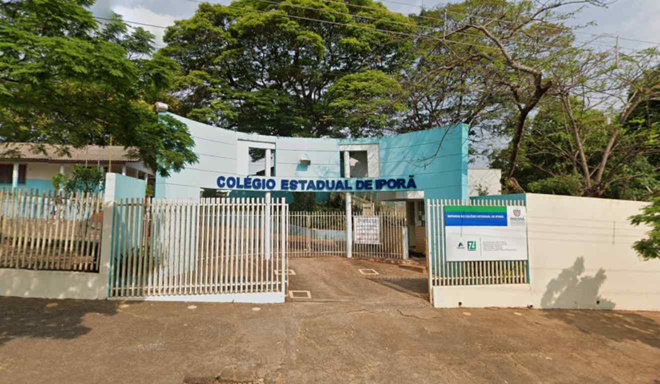 Fachada do colégio em Iporã onde professor mostrou arma para alunos