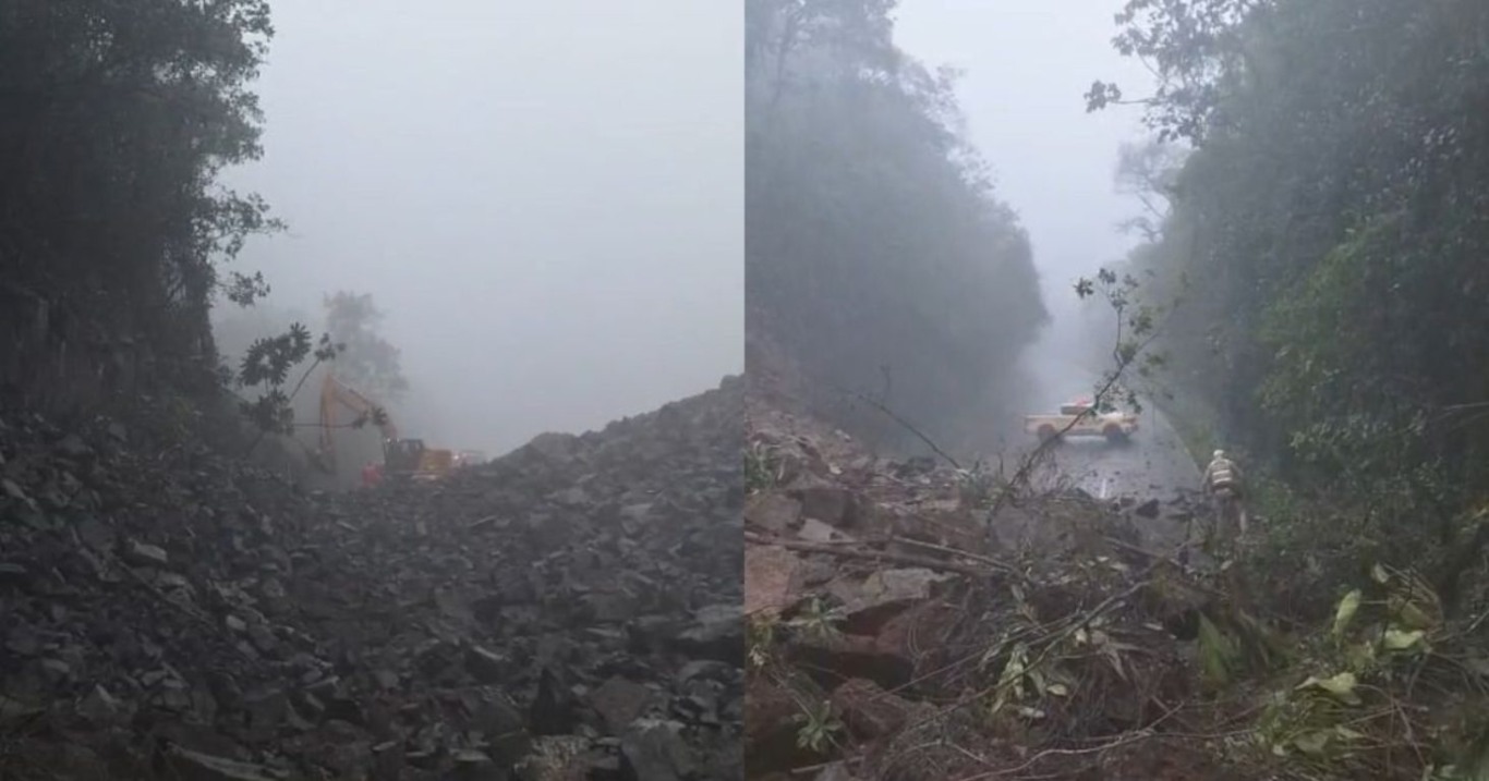 Serra Dona Francisca interditada após explosões