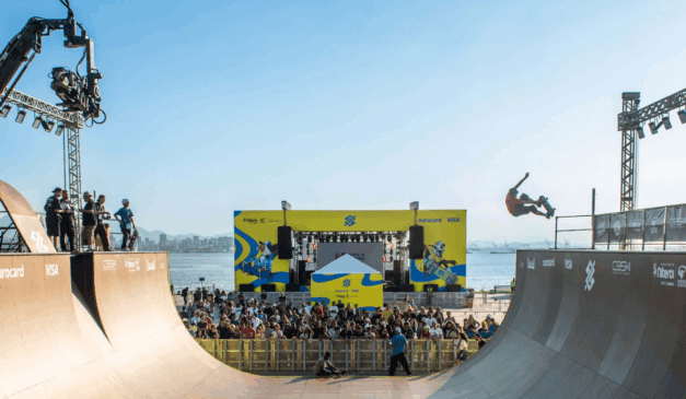 Neste fim de semana, Curitiba recebe o Vert Battle. Na imagem, vemos a rampa de skate vertical durante uma das etapas do campeonato.