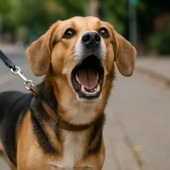 Cachorro que late para tudo na rua