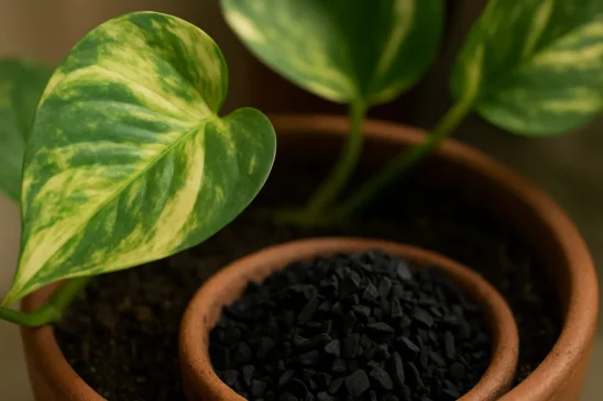 Carvão ativado na jiboia