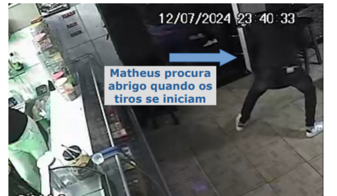 Momento do assassinato do líder da Nova Era, Matheus 