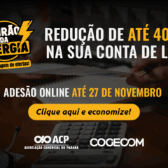 flyer de divulgação do programa da ACP e Cogecom sobre desconto na conta de energia