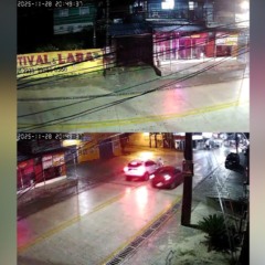 Vídeo mostra motociclista sendo atingido por carro que fazia ultrapassagem proibida na contramão