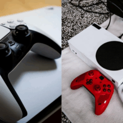 Imagem ilustrativa do PS5 e Xbox.