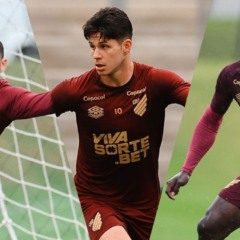 Santos, Zapelli e Viveros em treino pelo Athletico