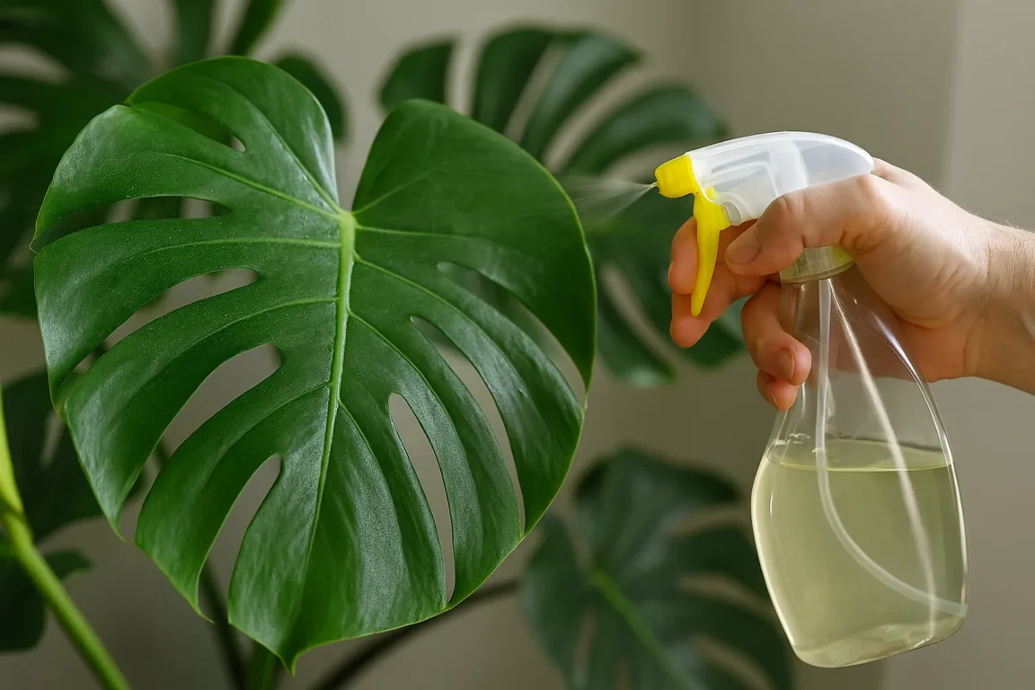 Spray de alho na costela-de-adão