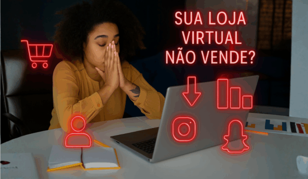 arte gerada por IA para representar falta de venda no e-commerce