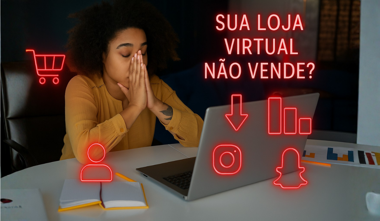 arte gerada por IA para representar falta de venda no e-commerce