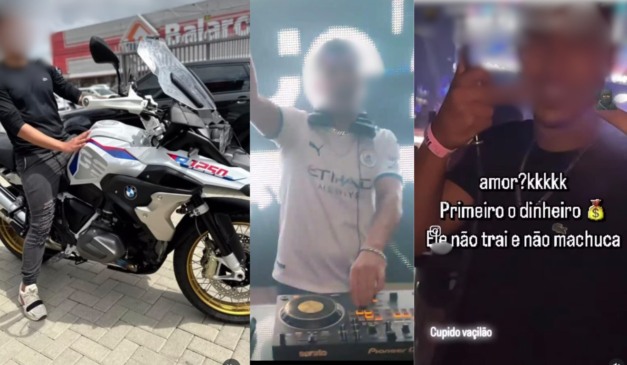 Colagem de fotos da rede social do homem que brigou com o deputado Renato Freitas