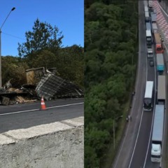 fila devido ao acidente na br-376