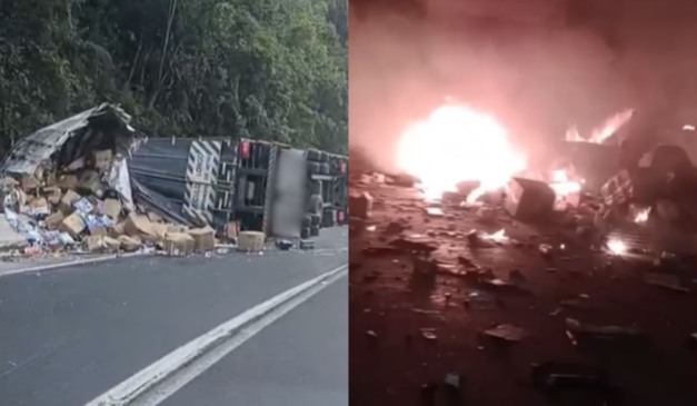 local do acidente na BR-376 no PR