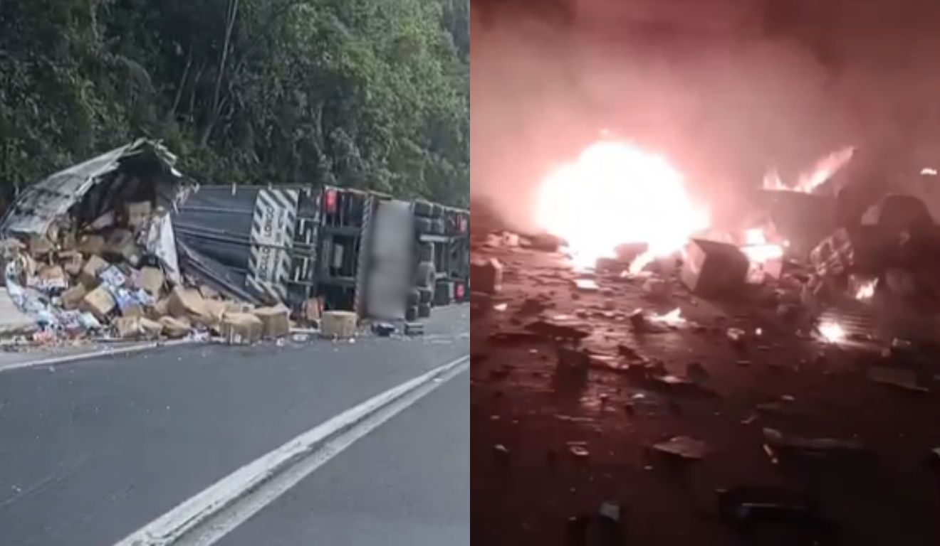 local do acidente na BR-376 no PR