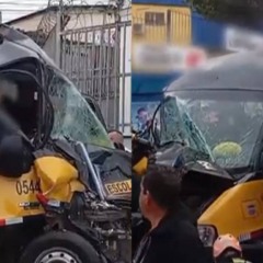 van escolar após o acidente