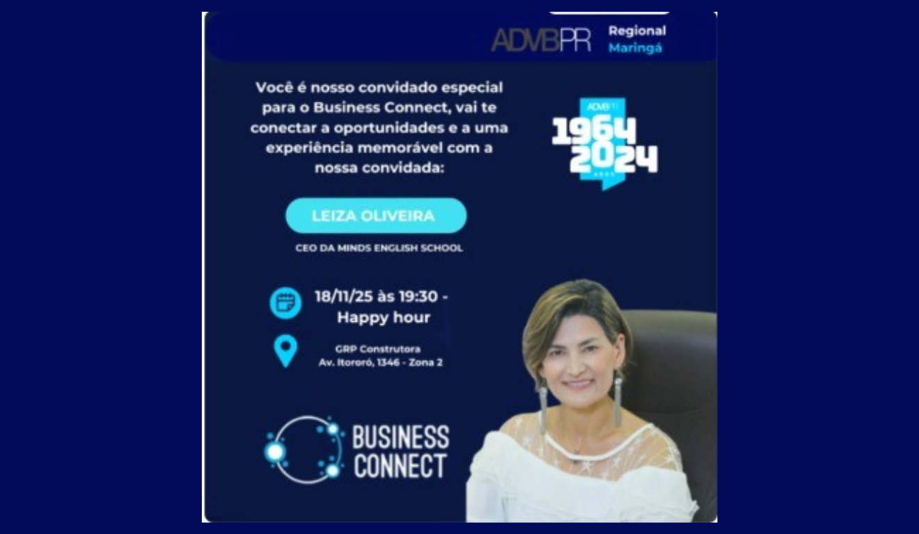 flyer de divulgação do evento da ADVB/PR Regional Maringá