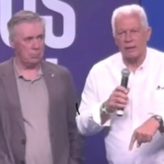 Leão e Ancelotti em evento na CBF.