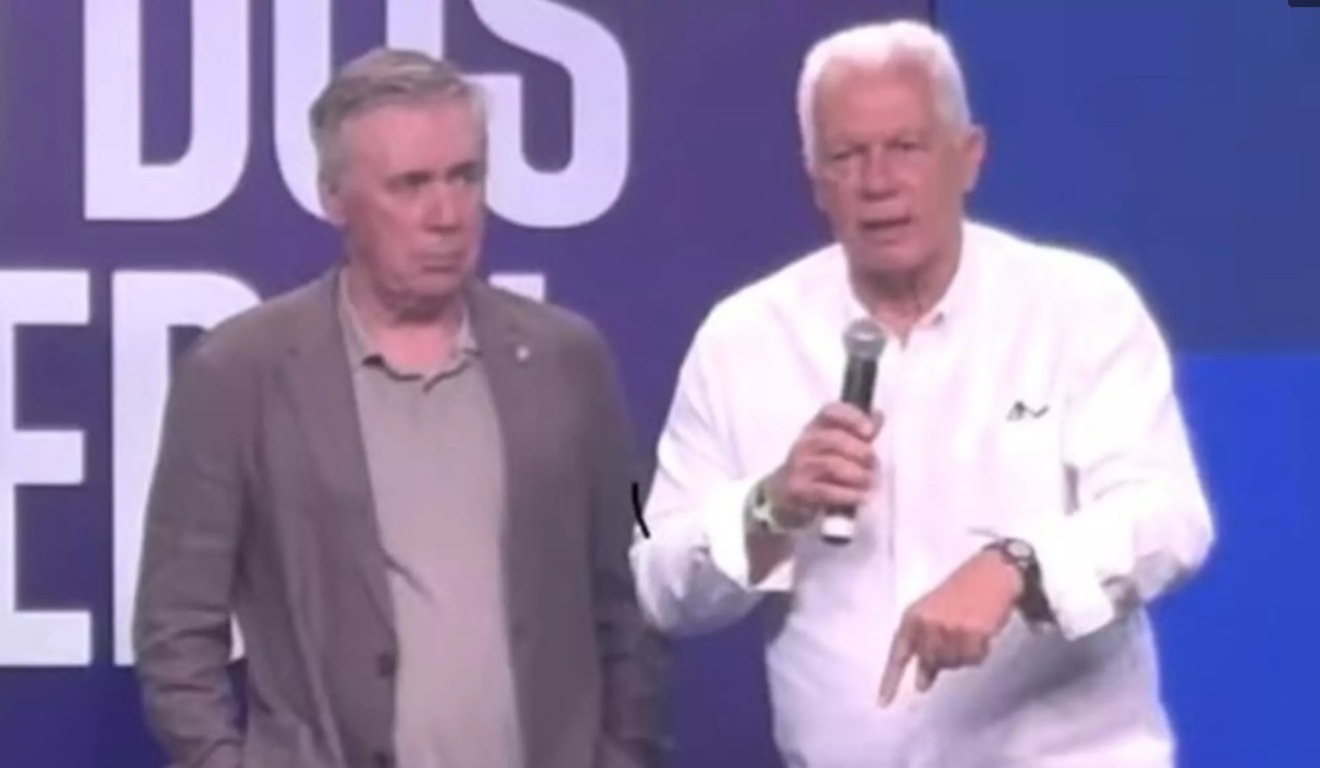 Leão e Ancelotti em evento na CBF.